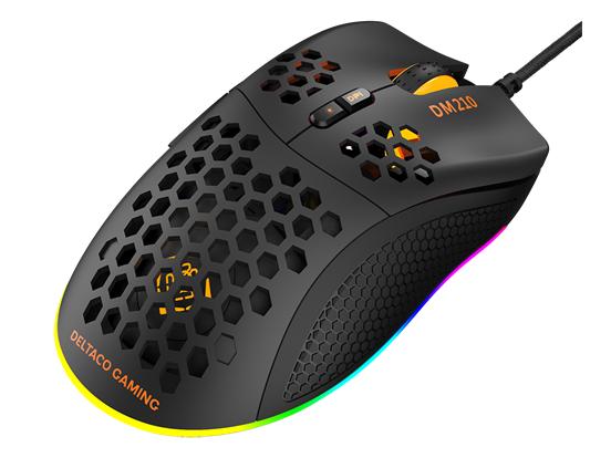 DELTACO Gaming-Maus DM210 Gaming-Maus mit 6400 dpi Auflösung und RGB-Beleuchtung