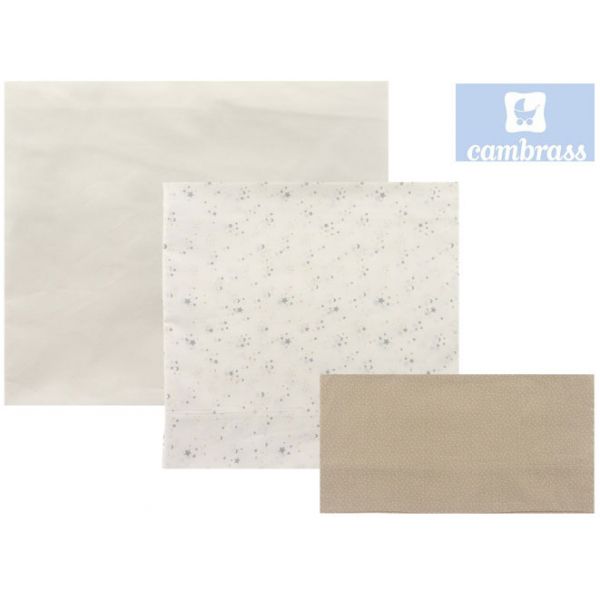 Cambrass Lençóis Berço 3 Peças 120x180 cm Céu Beige