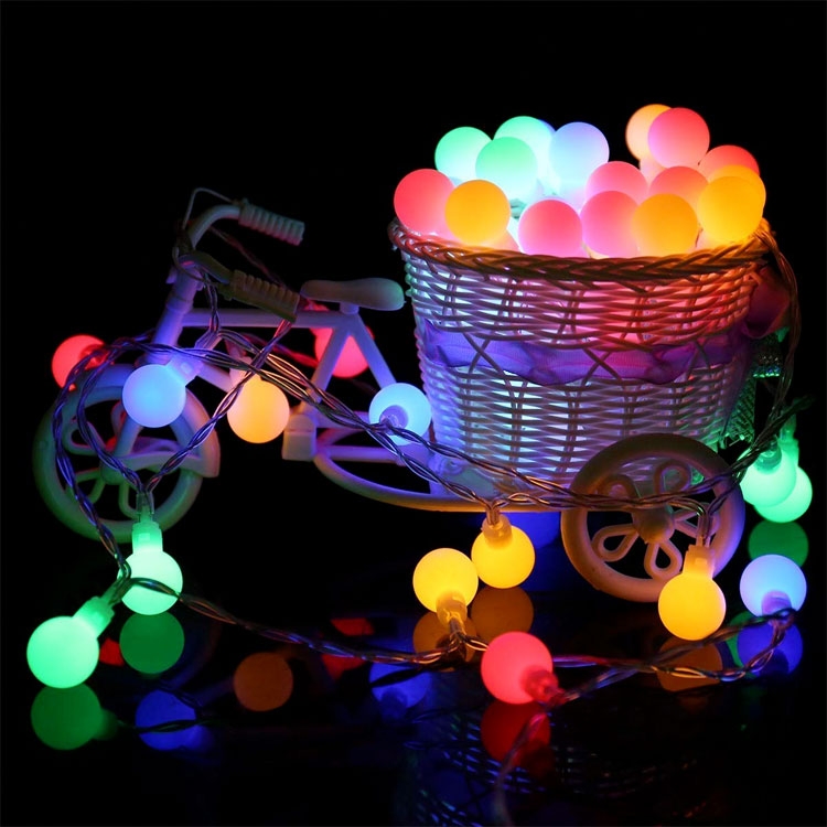 (10m) 80 LED's Deko Lichterkette Mini Kugeln Beleuchtung (Batteriebetrieben) - Bunt