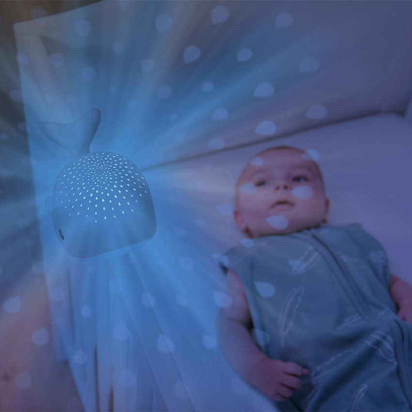 Veilleuse projecteur Wally la baleine bleu