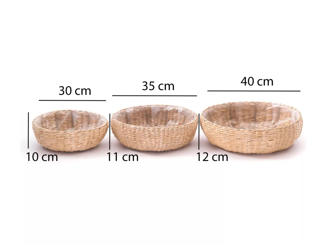 ENSEMBLE DE PANIERS Elva 3 pièces différentes tailles, étanche couleurs naturelles