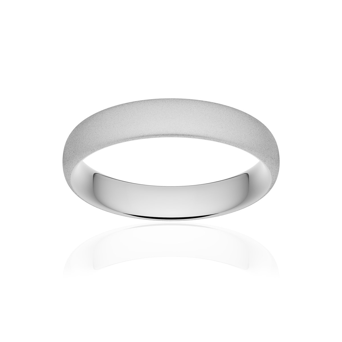 Alliance or 750 blanc sablé ruban confort 4,5mm