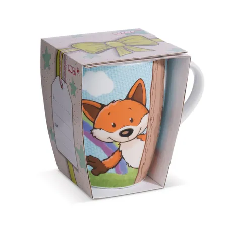 NICI Tasse Fuchs Fridalie mit Banderole, 310 ml, Porzellan
