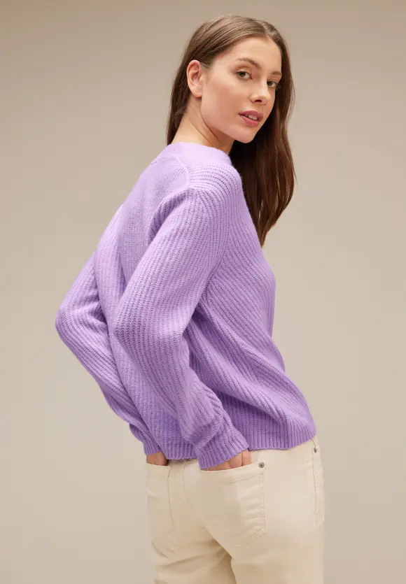 Pullover im Grobstrick - soft pure lilac melange