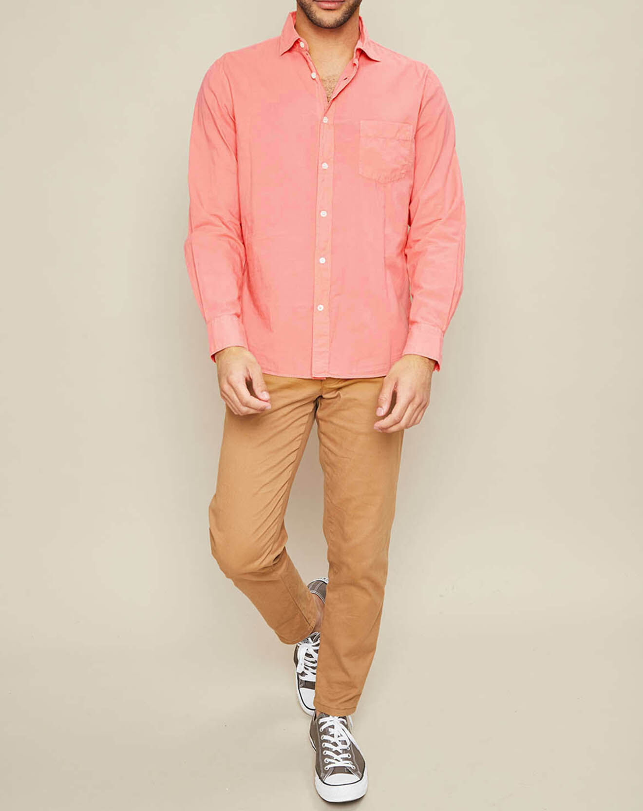 Hartford Chemise regular Paul Pat corail