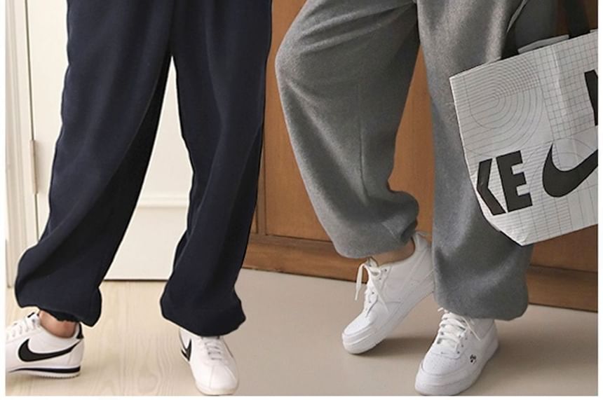 Chubby Girl - Set: Mock Two-Piece Fleece Hoodie + Elastische Taille Joggingbroek