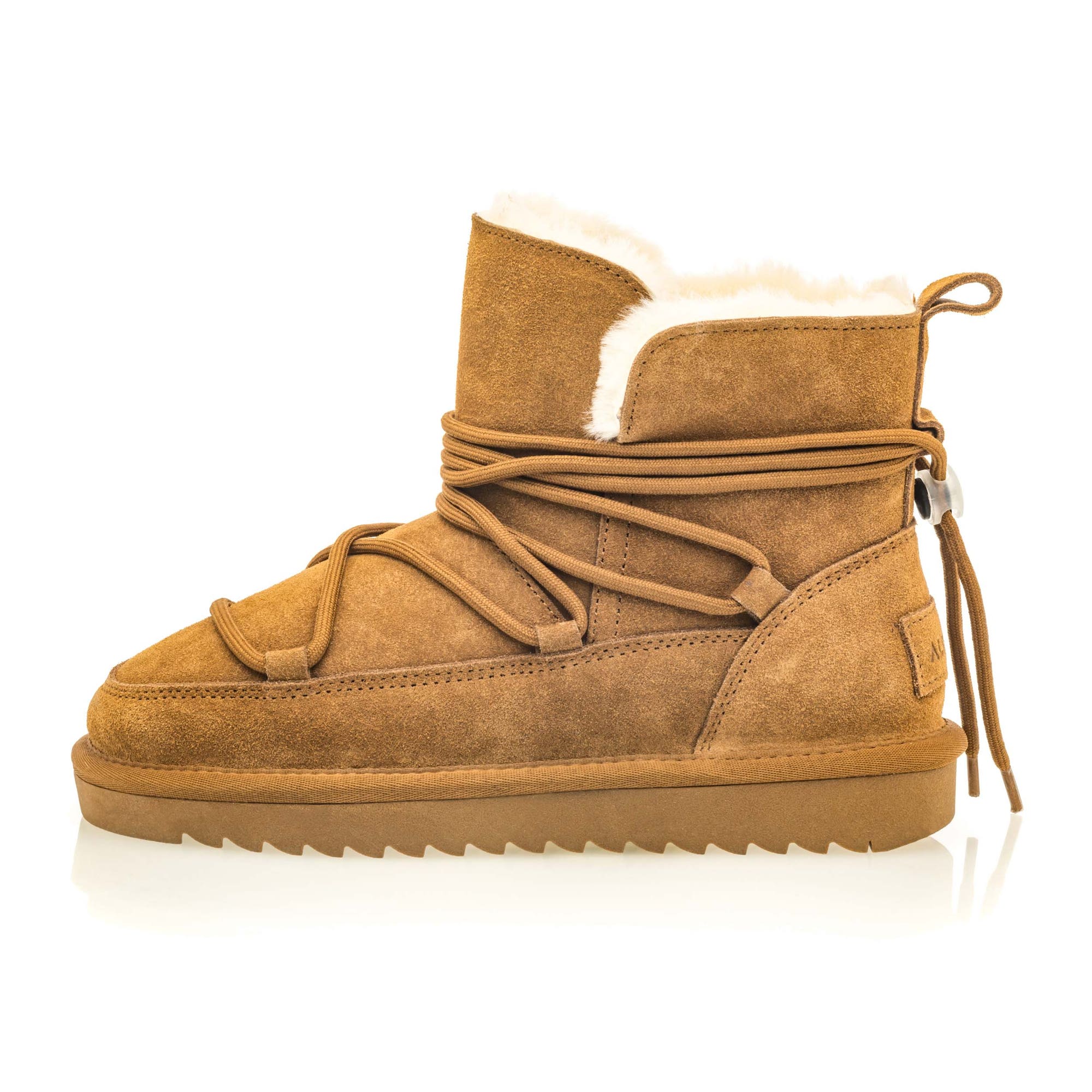 Boots Femme en cuir camel