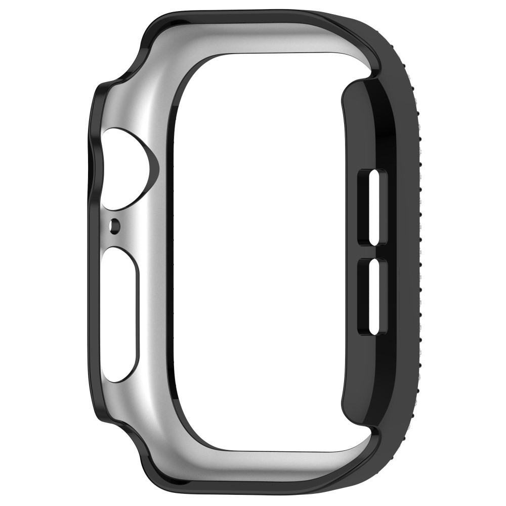 Apple Watch Series 11 / Series 10 (46mm) Galvanisierte Glitzer Strass Bumper Hülle - Schwarz
