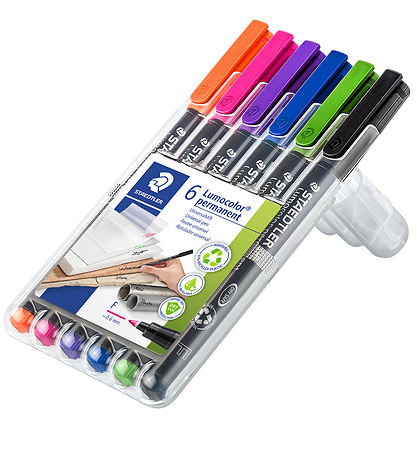 Staedtler Filzstifte - 6 st. - Lumocolor Perm - 0,6 mm