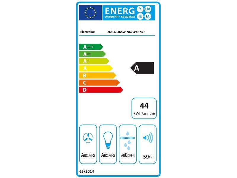 Electrolux Flachschirmhaube DASL6046SW 3   intensiv Stufen Dunstabzug für Abluft und Umluftbetrieb