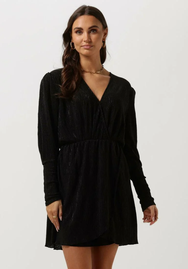 ALIX THE LABEL zwarte alix the label mini jurk ladies knitted glitter dress