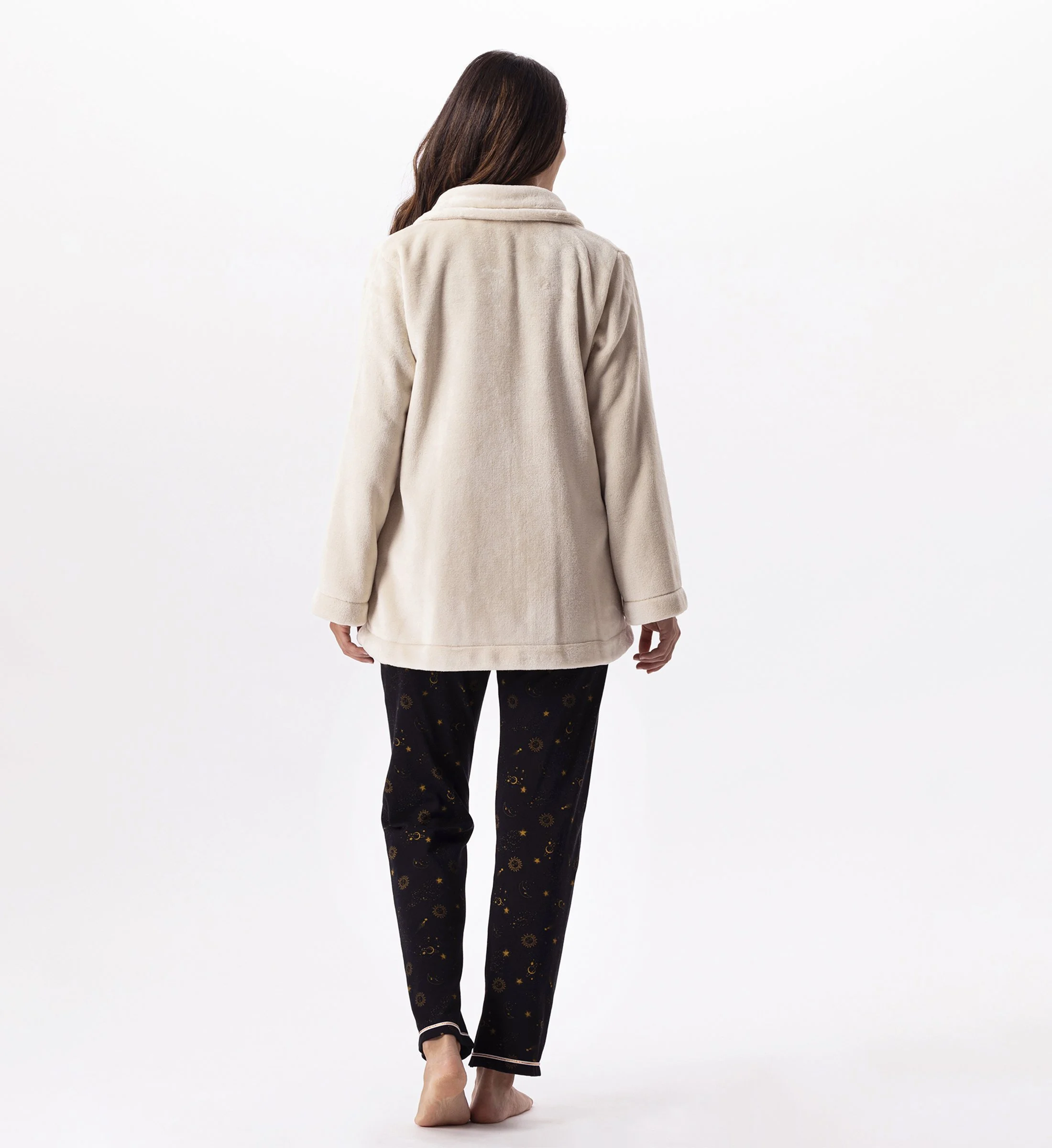 ESSENTIEL H77A - Veste en peluche flanelle | Beige