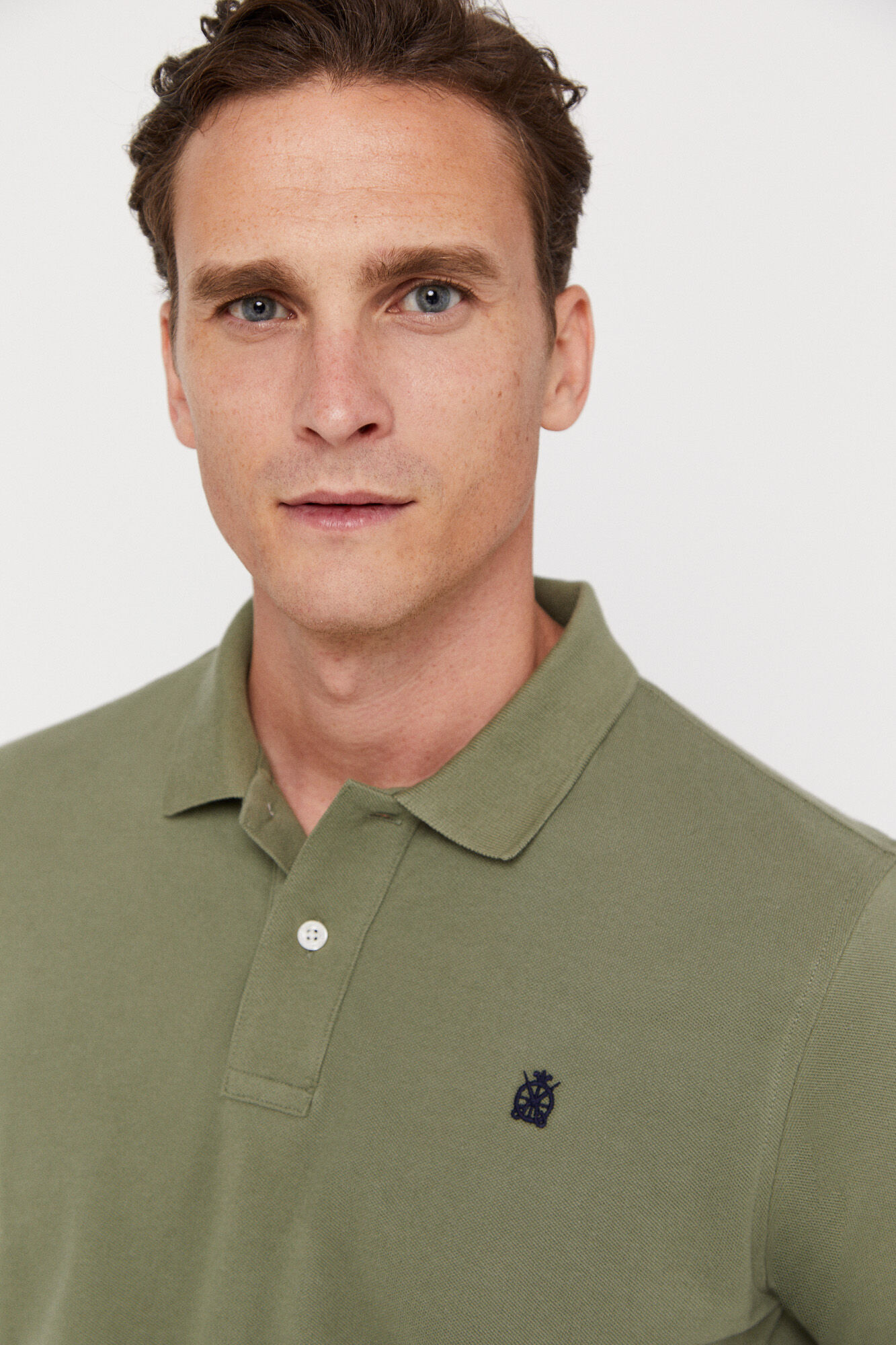 Camisa polo com logotipo - Cáqui