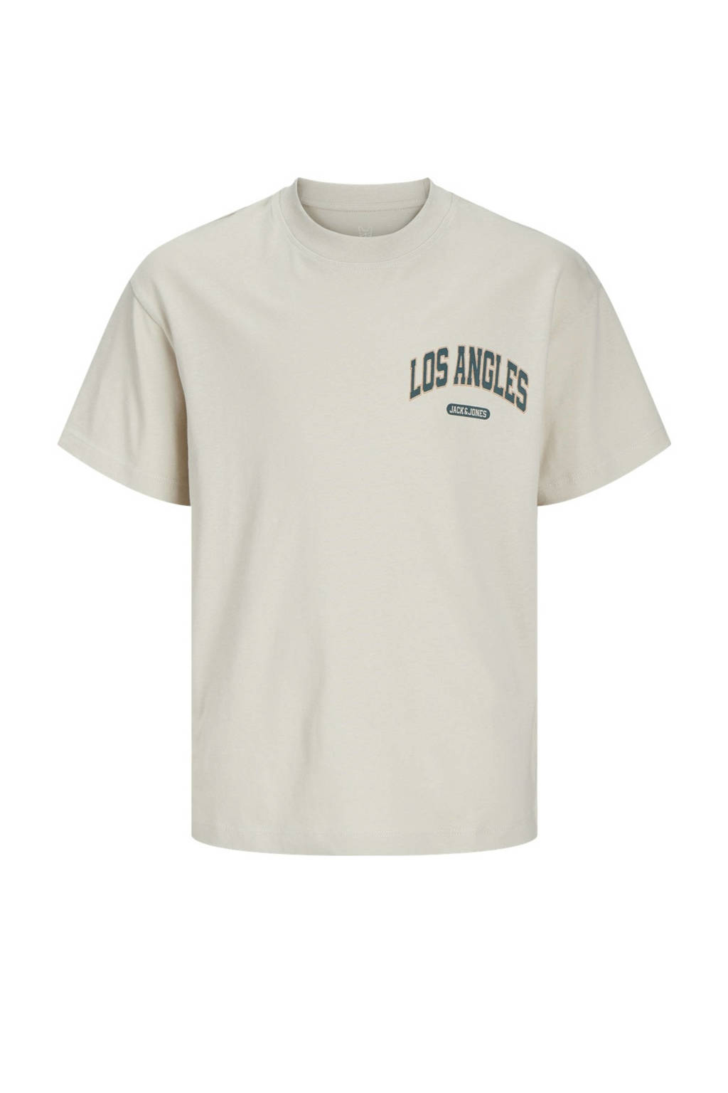 JACK & JONES T-shirt JJEBRADLEY met backprint beige