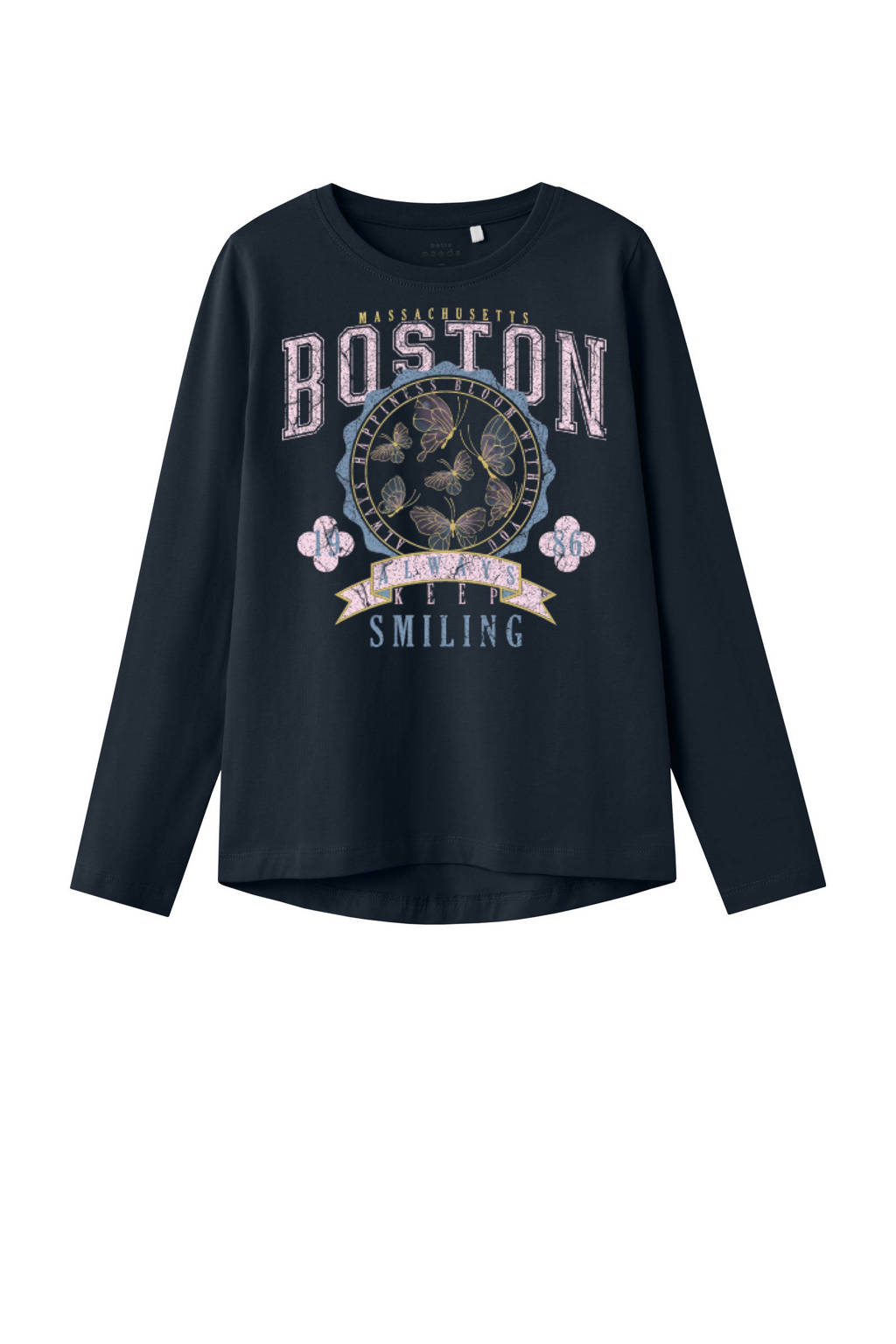 NAME IT longsleeve NKFVIX met printopdruk donkerblauw