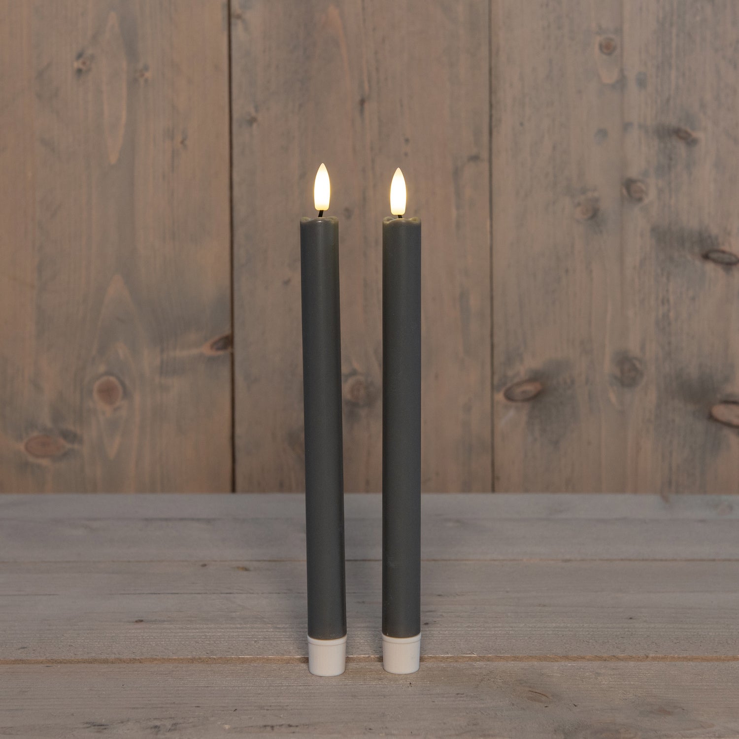 Anna's Collection LED dinerkaars Larni taupe D 2,1 H 25 cm 2 stuks