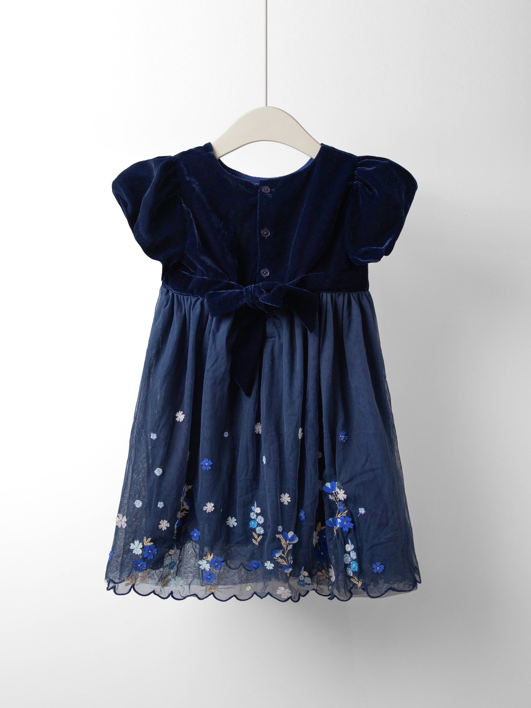 JoJo Maman Bébé Velvet Topped Party Dress