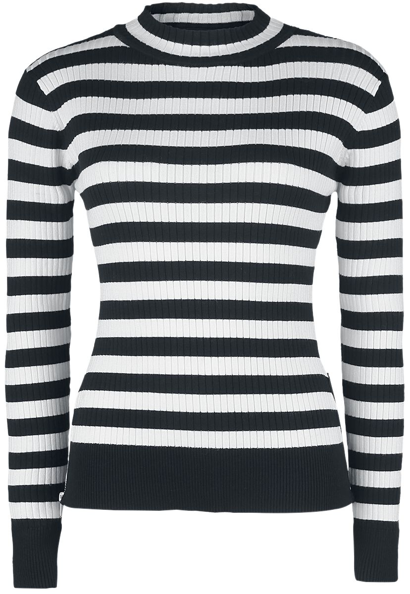 Pull Menace Rayé Blanc & Noir | Jawbreaker Pull tricoté