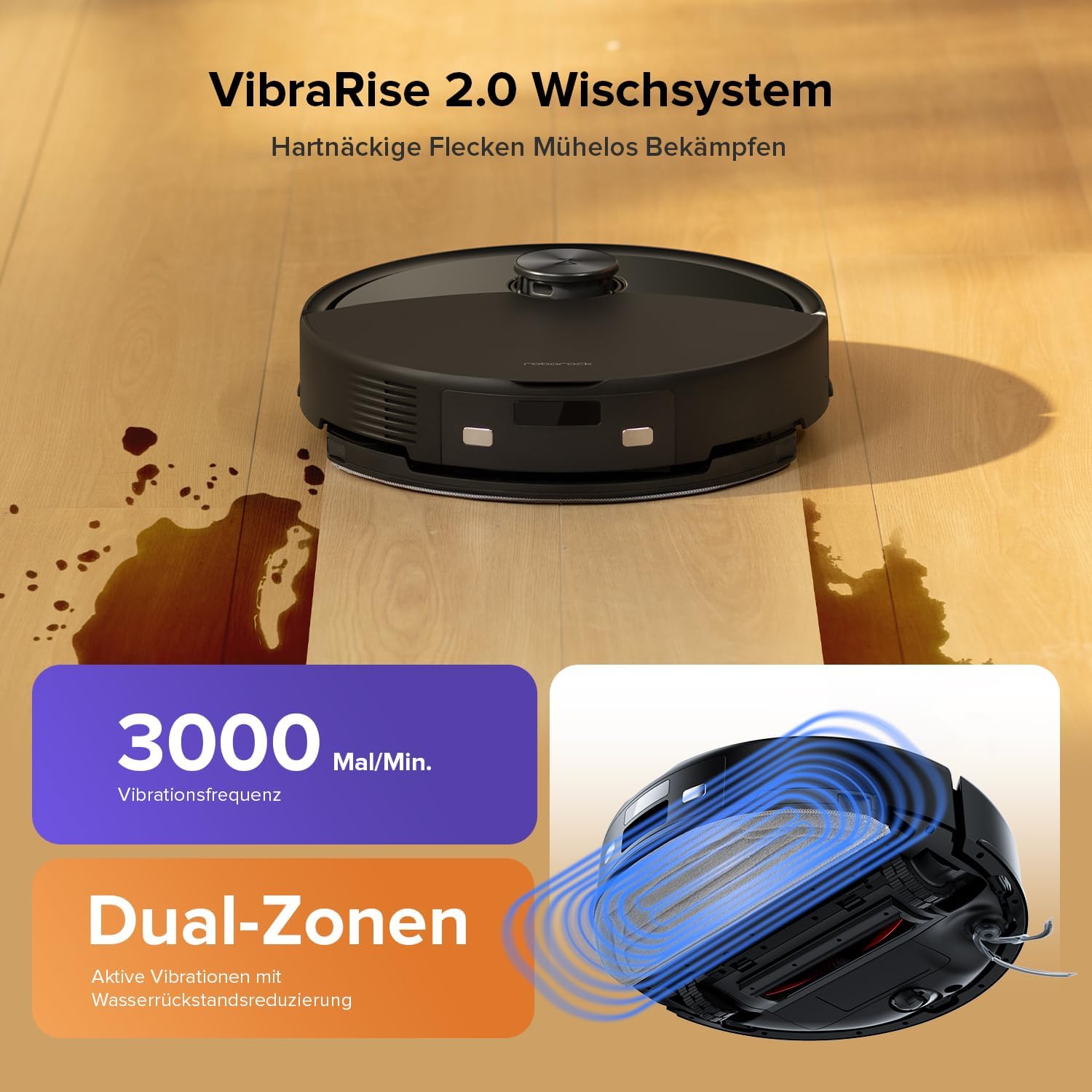 roborock Q10 S5 Saugroboter mit Wischfunktion, 10.000 Pa HyperForce Saugkraft, Dual Anti-Tangle System, Auto Lifting Mopping, Ideal für Tierhaare, Teppiche, Hartböden (Schwarz)