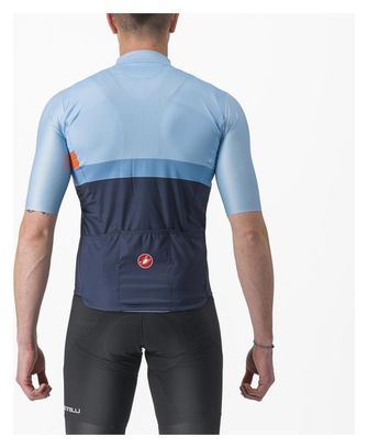 Maillot Manches Courtes Castelli A Blocco Bleu