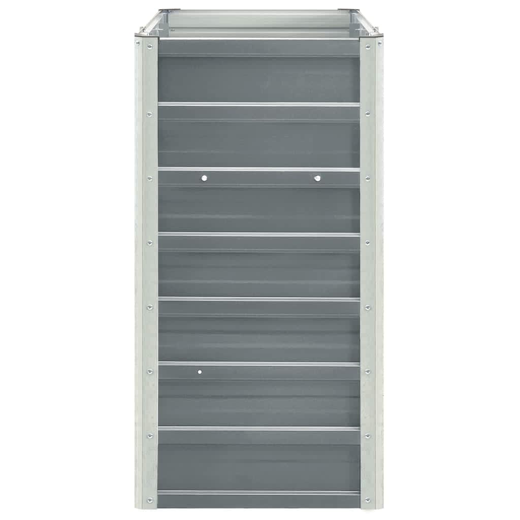 Canteiro elevado para jardim vidaXL, aço galvanizado, cinza, 240x40x77 cm