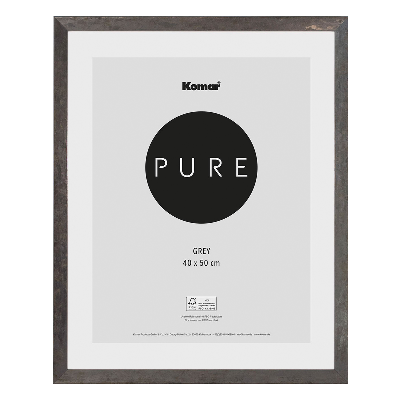 Holz-Bilderrahmen STONE GREY - grau - 40x50 cm