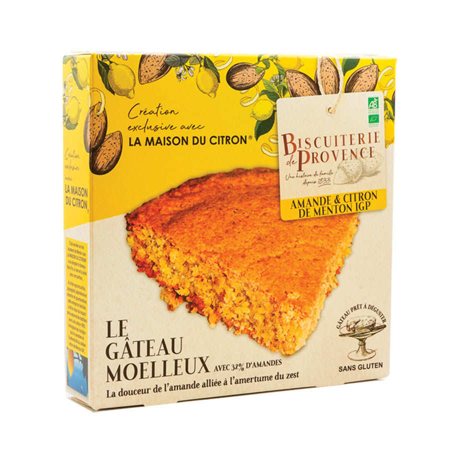 Gâteau moelleux amande et citron de Menton IGP – Bio sans gluten