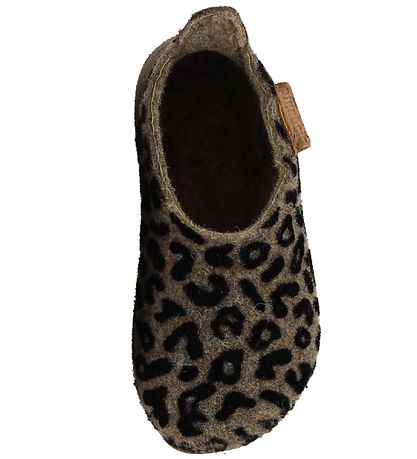 Bisgaard Hausschuhe - Wolle - Brauner Leopard