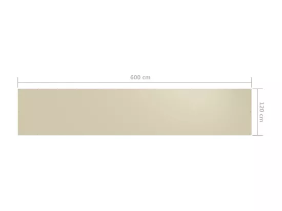 Écran de balcon Crème 120x600 cm Tissu Oxford