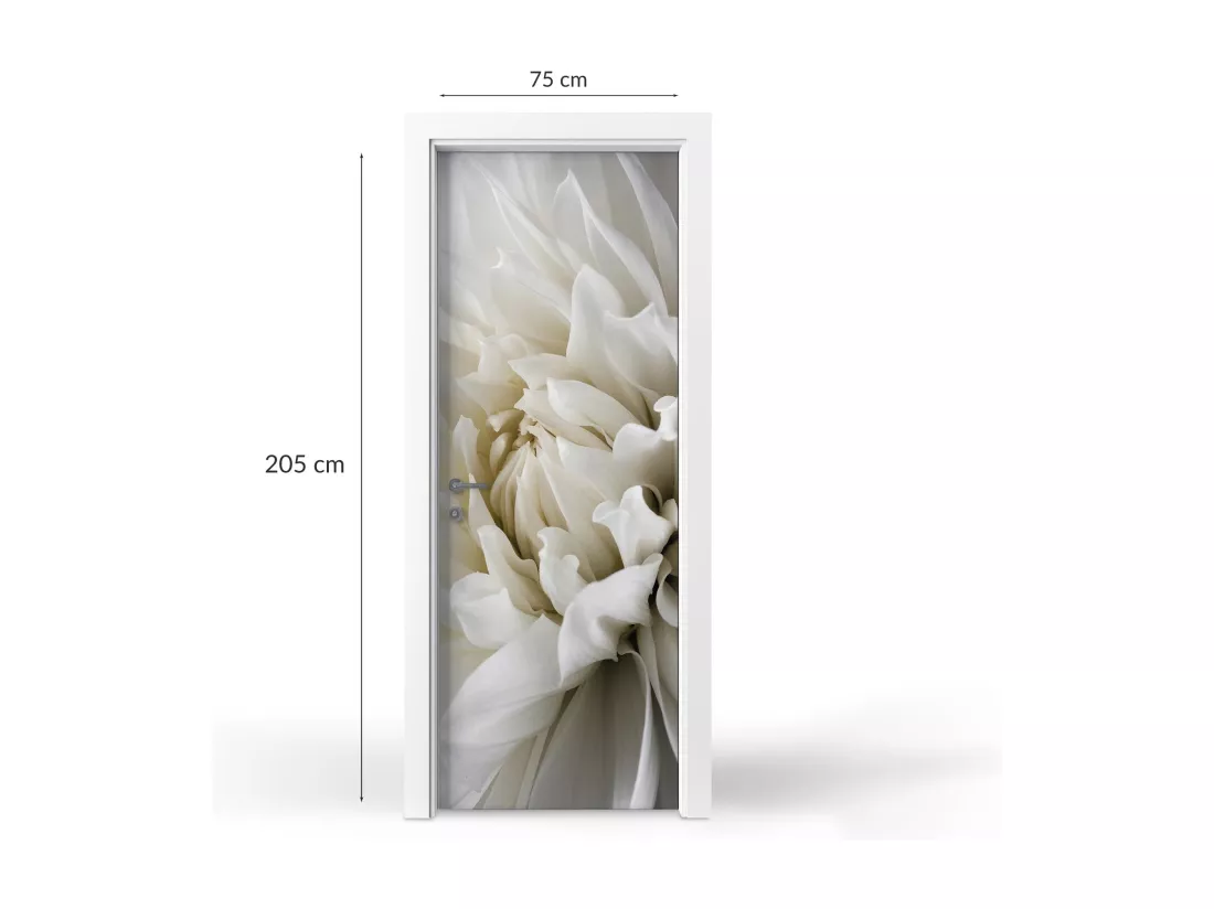 Stickers de porte autocollants - Dahlia blanc 75x205 cm