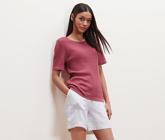 Strick-Shirt, beere