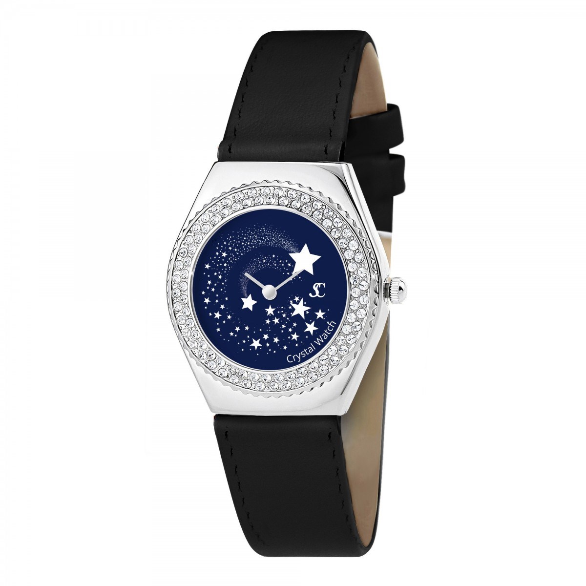 Montre Alysson étoiles à mouvement tournant SC Crystal ornée de Cristaux scintillants