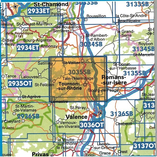 IGN - 3035 SB TOUNON SUR RHONE 1 25 000