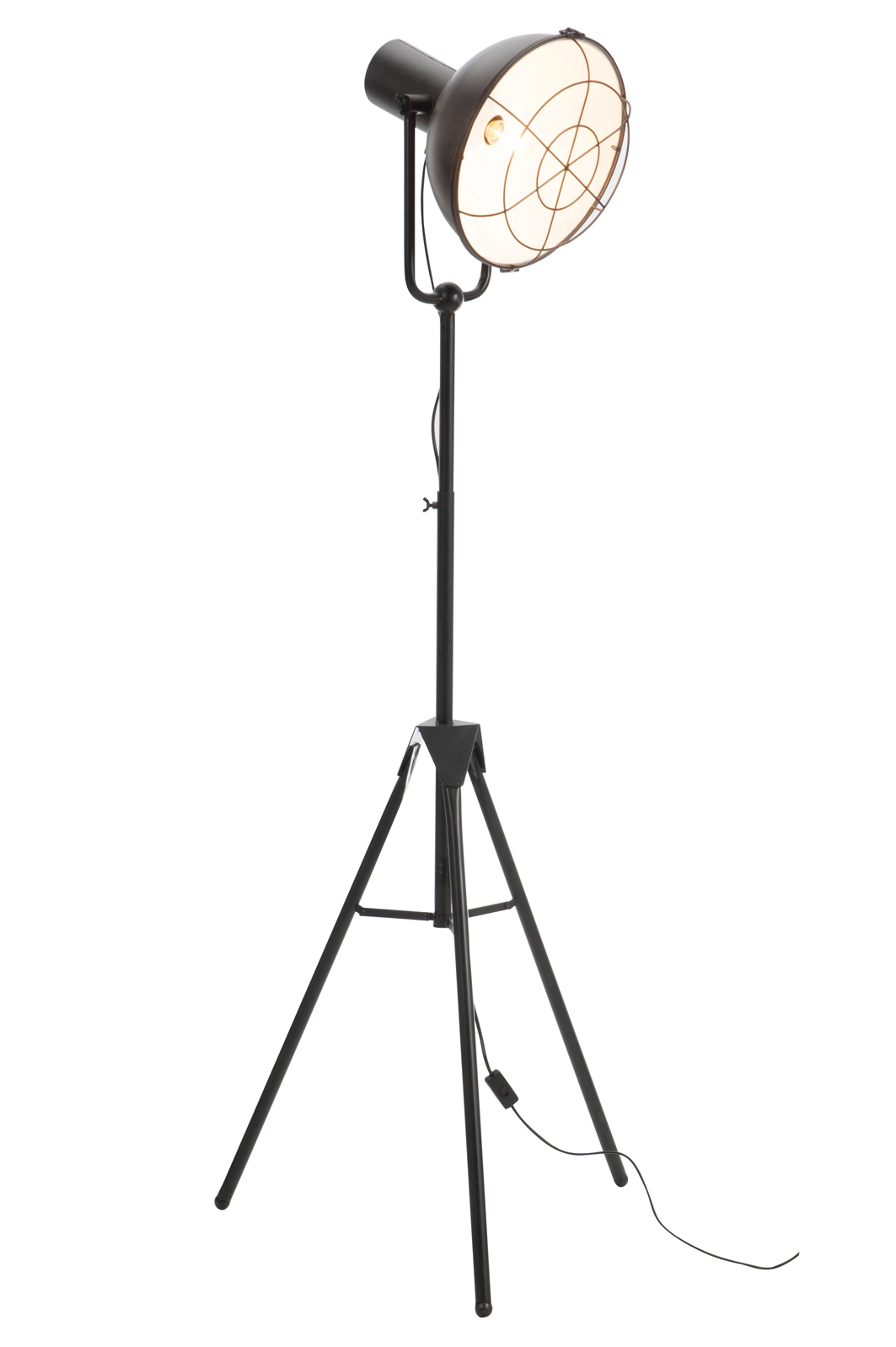 Staande lamp Steven Industriële Staande lamp Steven zwart
