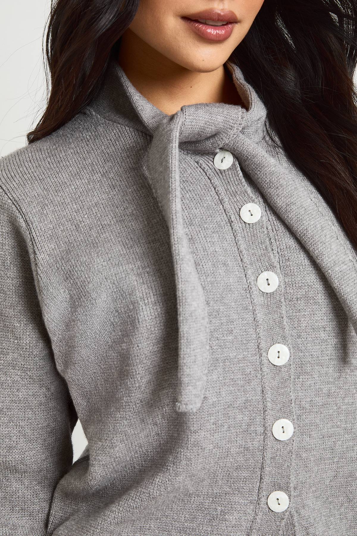 boohoo Gilet Boutonné Avec Nœud Au Col