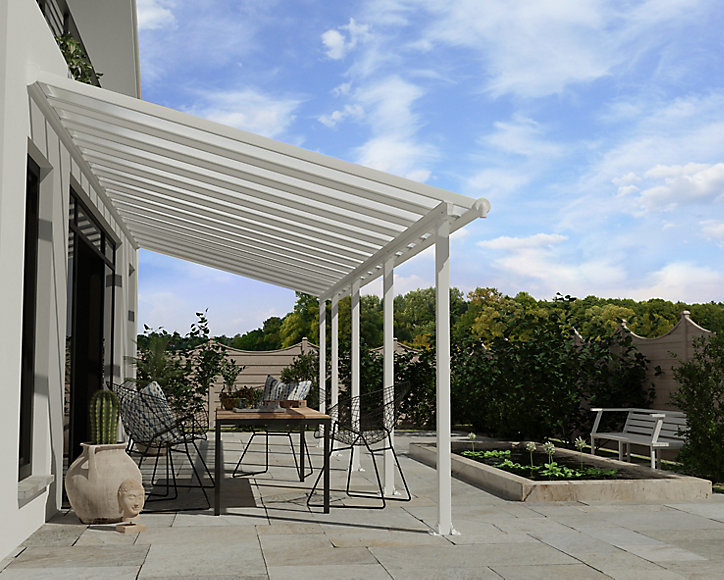 Pergola adossée Olympia 3 x 8,51m blanc