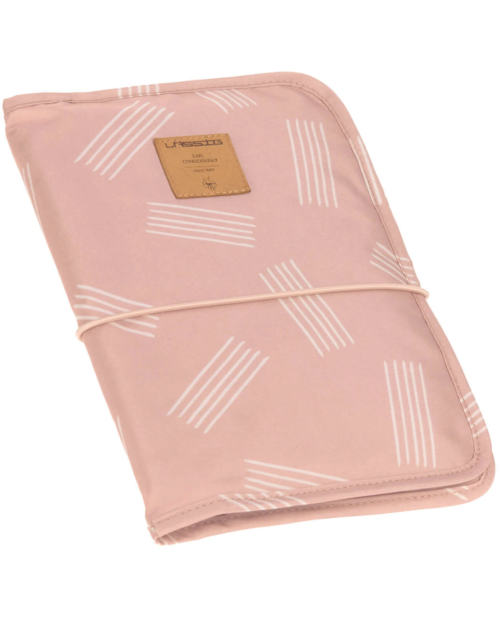 Windeltasche CHANGING PAD - SOFT STRIPES in rose