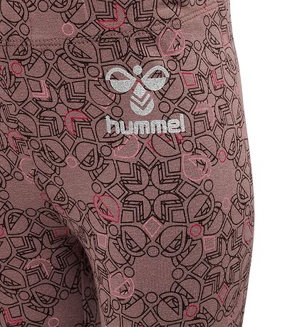 Hummel Leggings - hmlFia - Deep Taupe m. Silber Glitzer