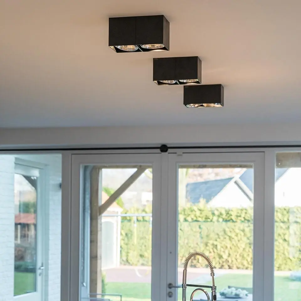 Qazqa opbouwspots box zwart g9