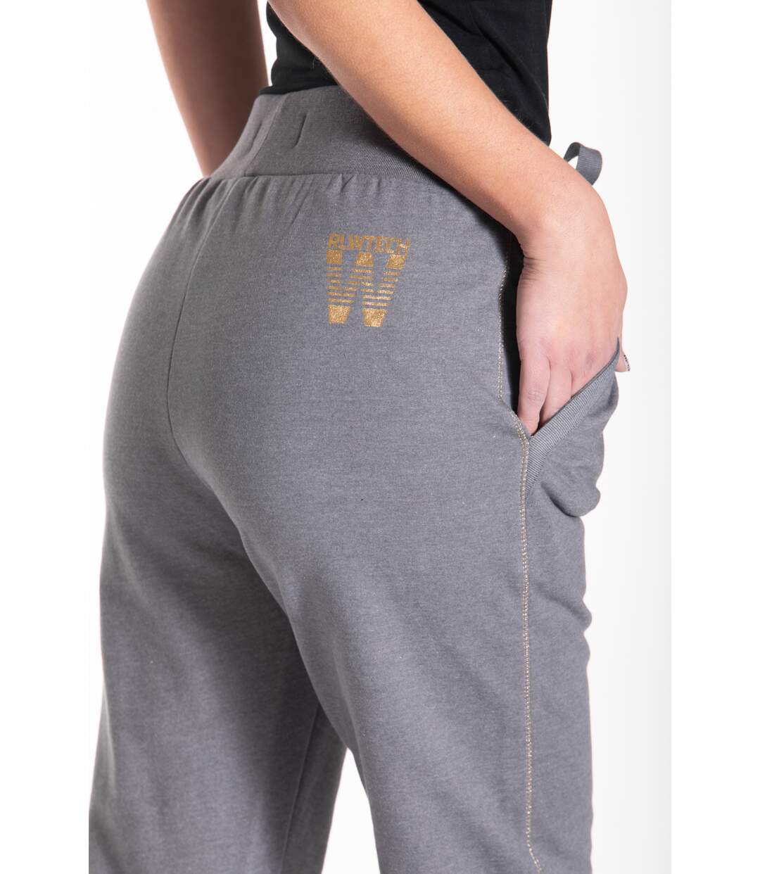 Pantalon jogg à coutures en fil lurex ZEVELYN NOIR