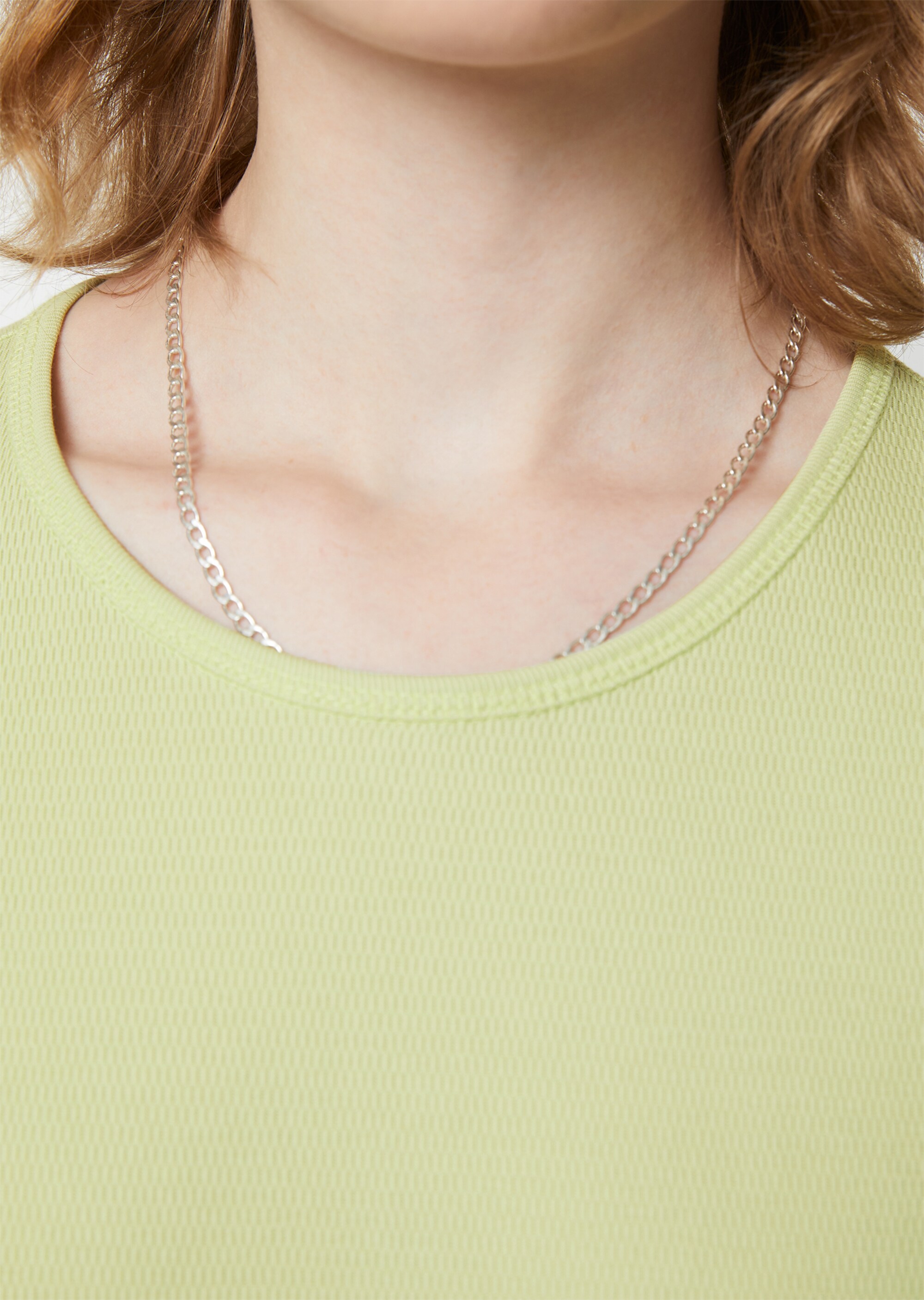 T-Shirt mit feiner Strukturaus Organic Cotton-Jersey