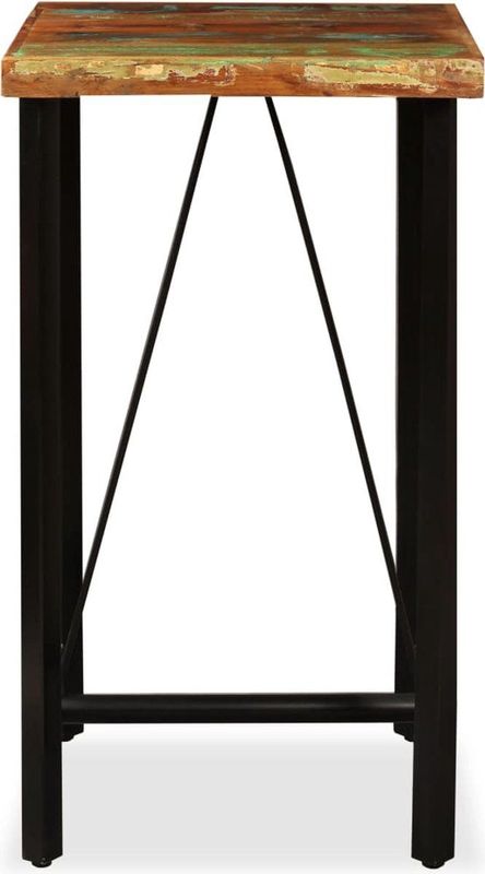 vidaXL Bartafel - Massief Gerecycled Hout - Industrieel - 60x60x107 cm