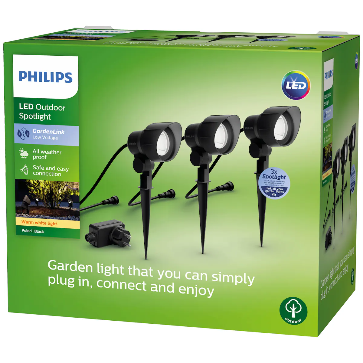 Philips GardenLink LV Spot sett for hagebelysning 24W 3-pakning