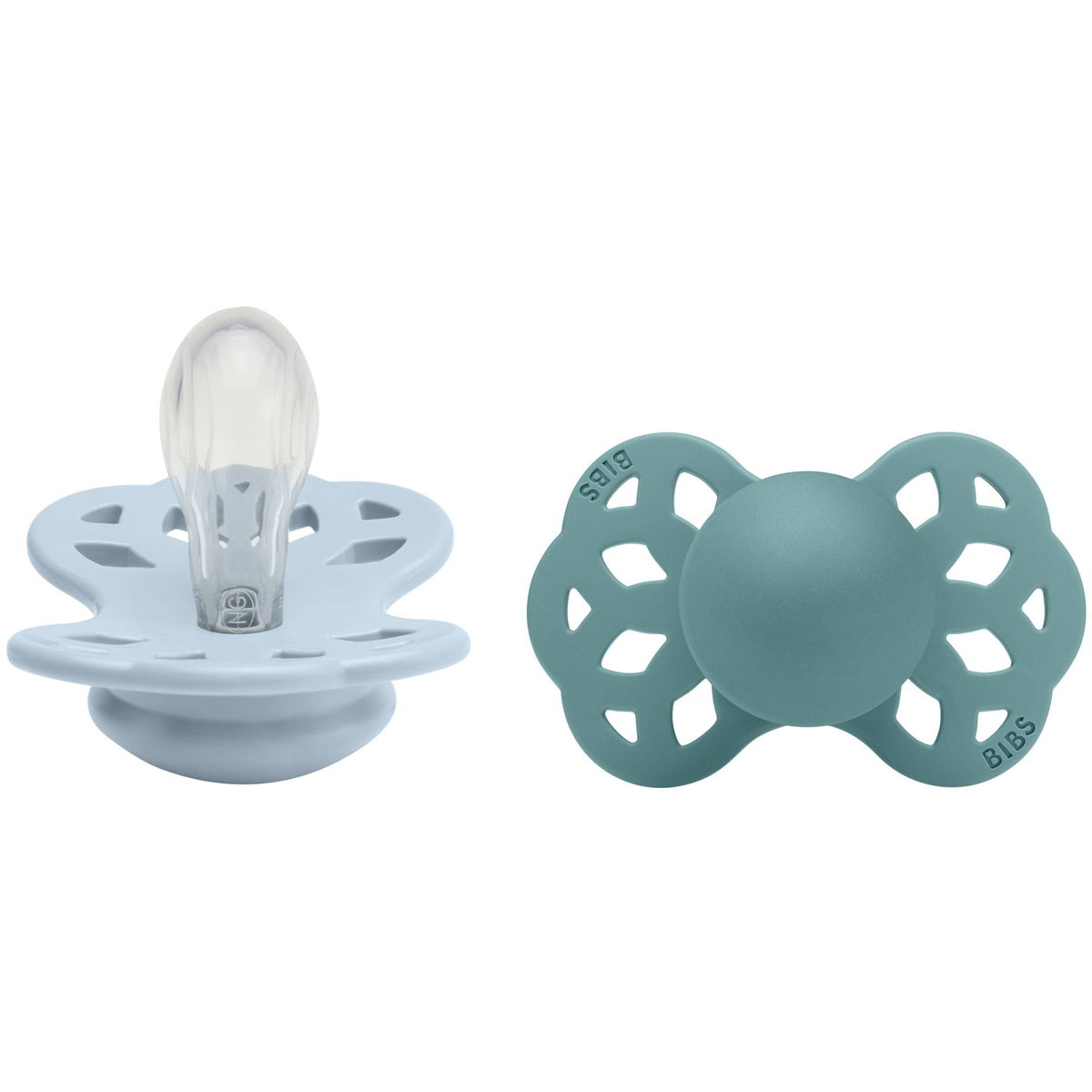 BIBSBIBS   Schnuller Infinity Silikon Symmetrical 2er Pack baby  blue/island sea 0-6M