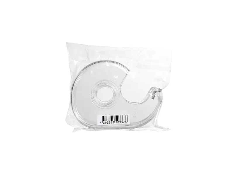 Tapedispenser plast transparent til /19mm x 33m tape