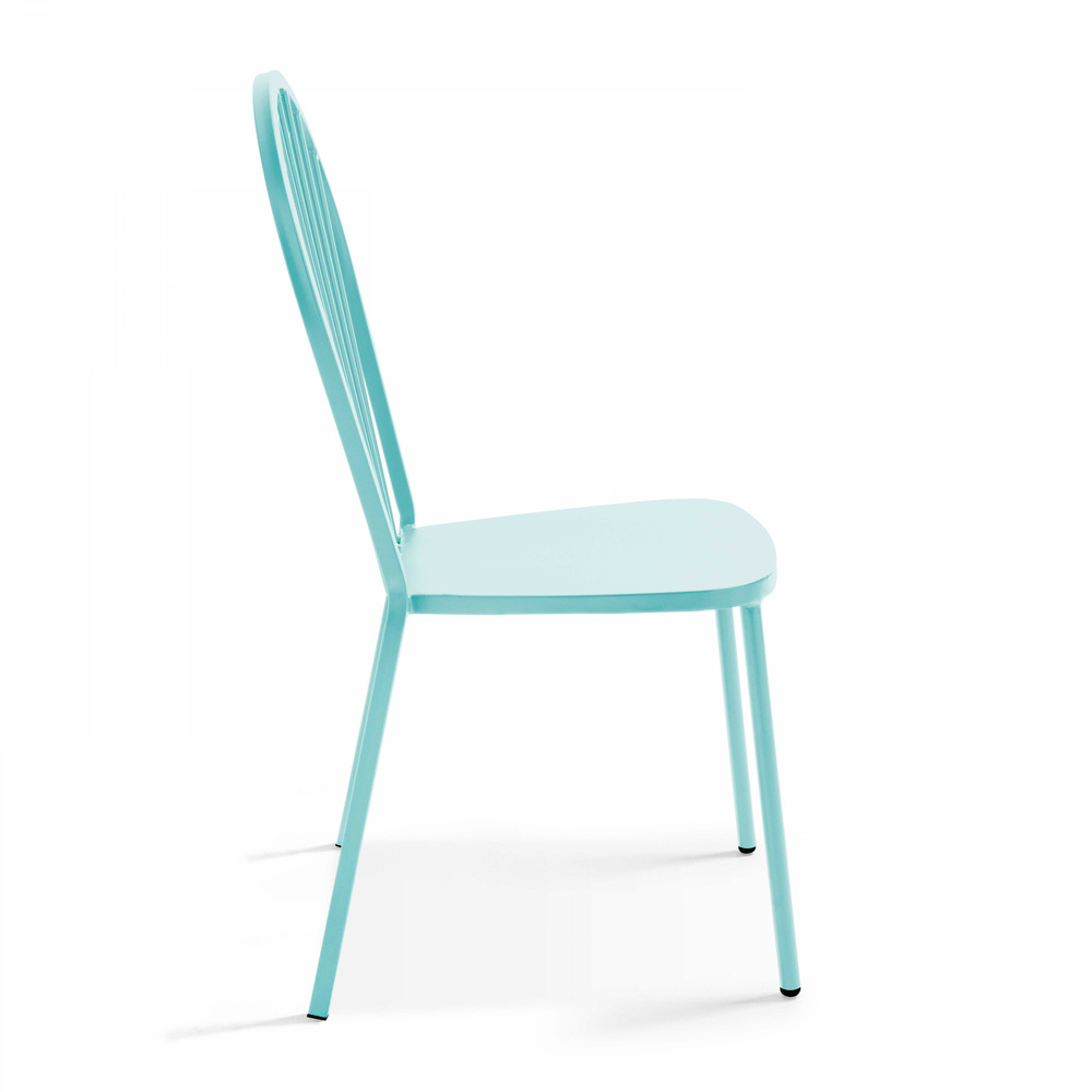 Chaise bistrot en métal turquoise