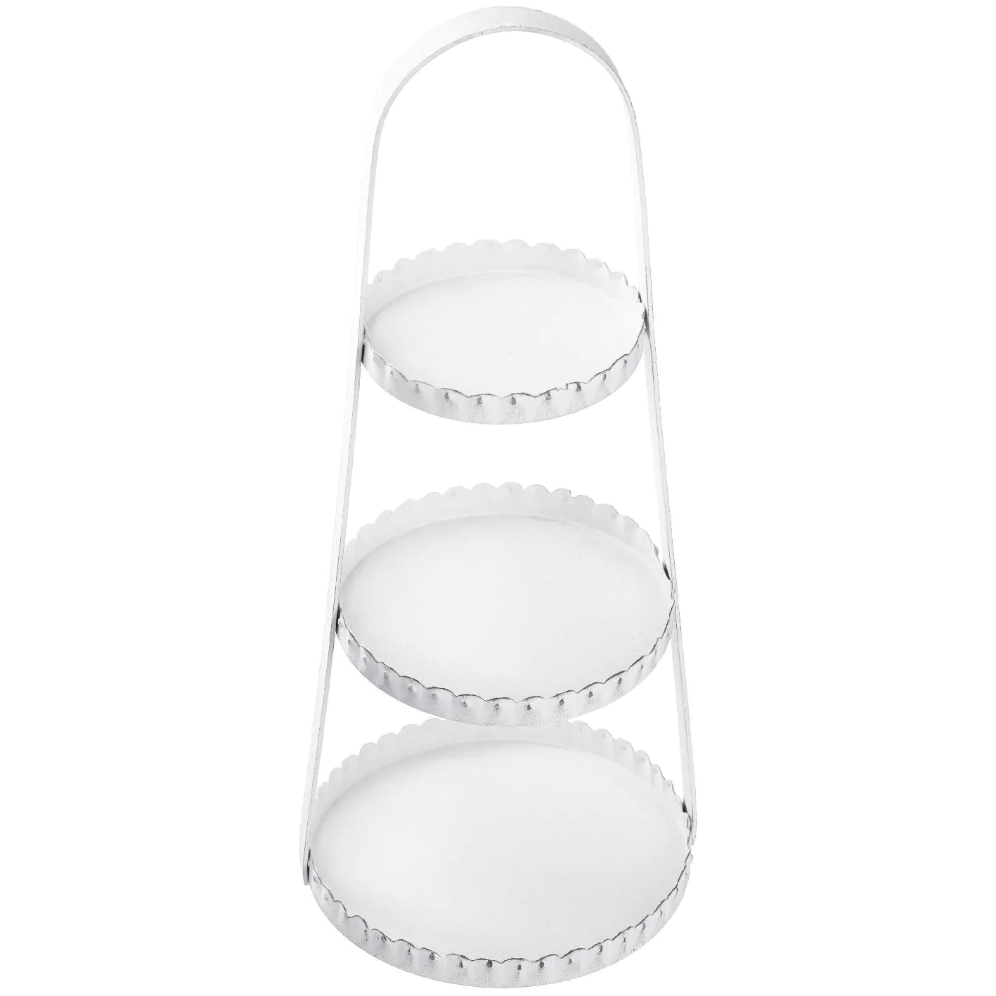 Etagere Metall, 3 Teller, weiß, 40 cm