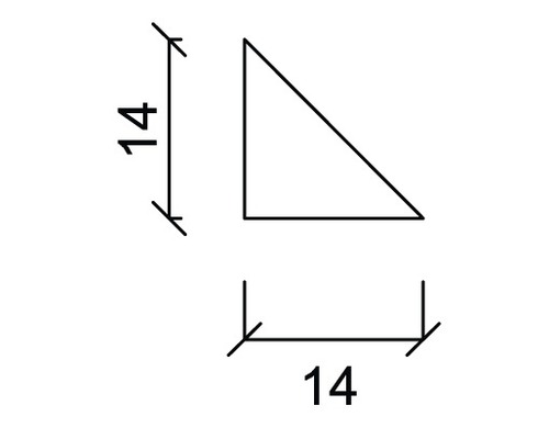 Konsta driehoeksstrip, ruw grenen, 14x14x2000 mm