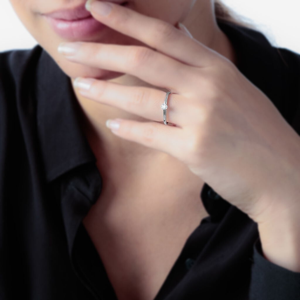 Bague Solitaire Natalia Or Blanc Diamant