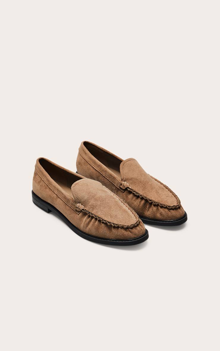 Taupe Mocassins Sans Lacets En Synthétique